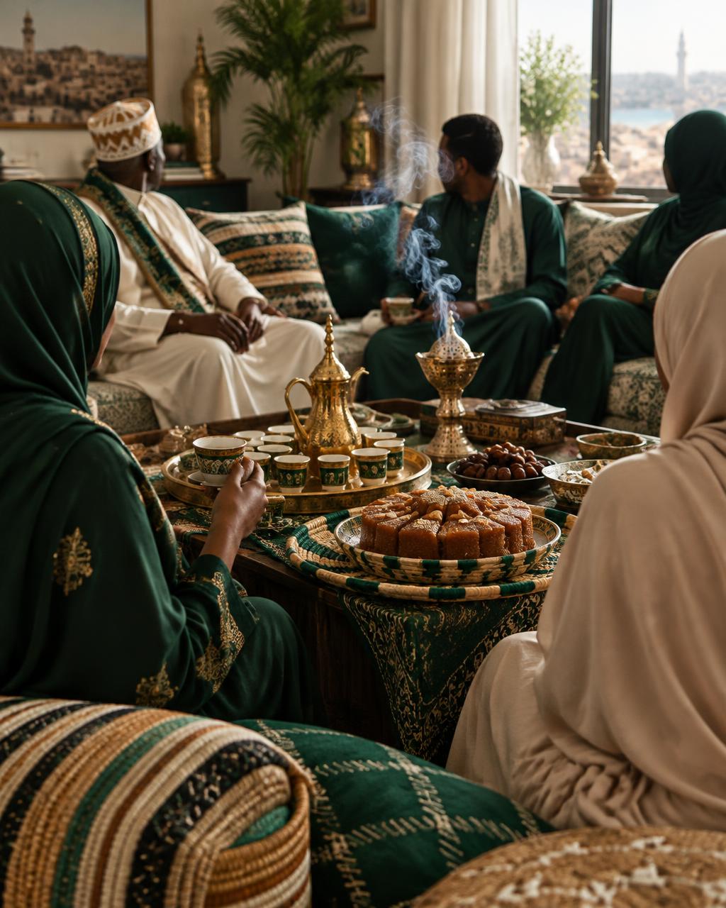 Qoys Soomaaliyeed oo ku wada jira qol fadhiga ah, shaah iyo xalwo la wadaagayo, dabqaadna ololaya